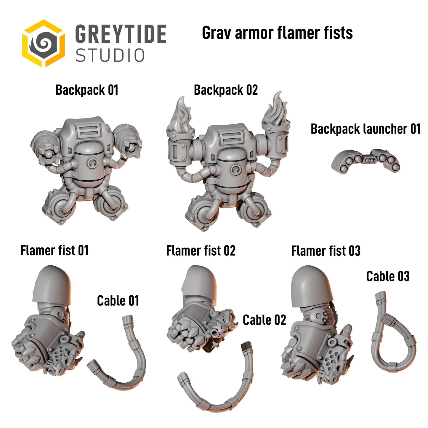 Anvil Wardens - Grav Armour Flamer Fist Set