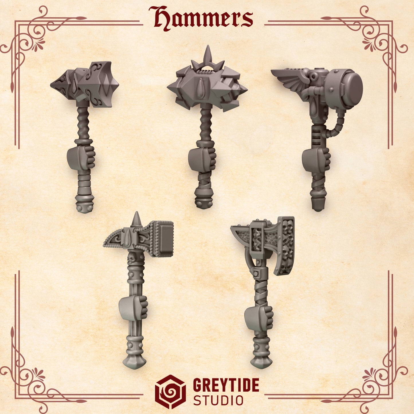 Crimson Lords - Marine Set Of Single Handed Hammers