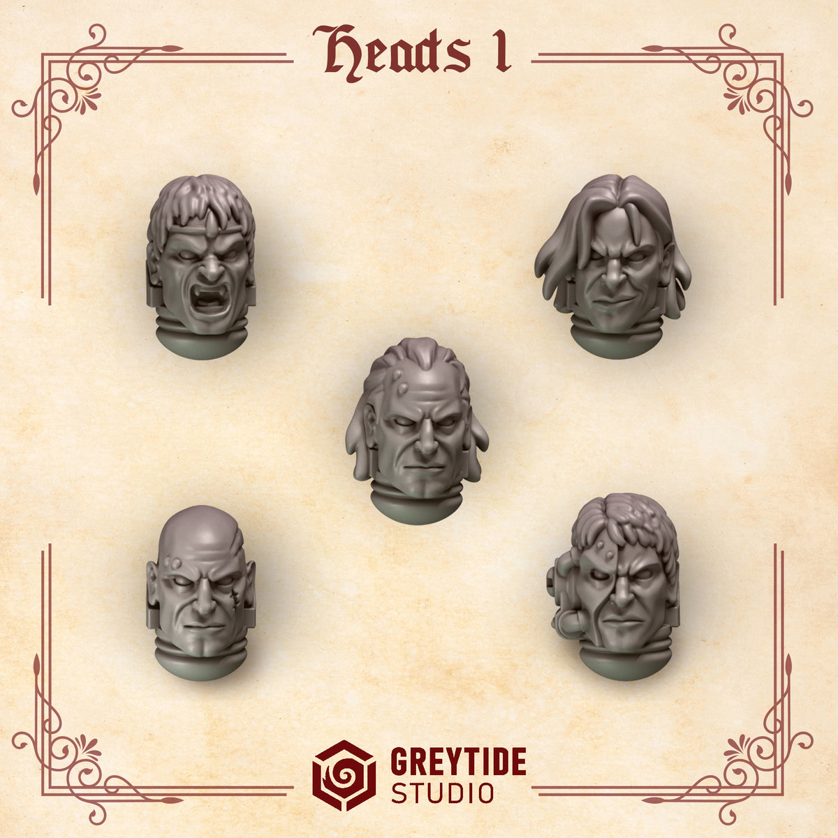 Crimson Lords - Marine Heads - Head set 1