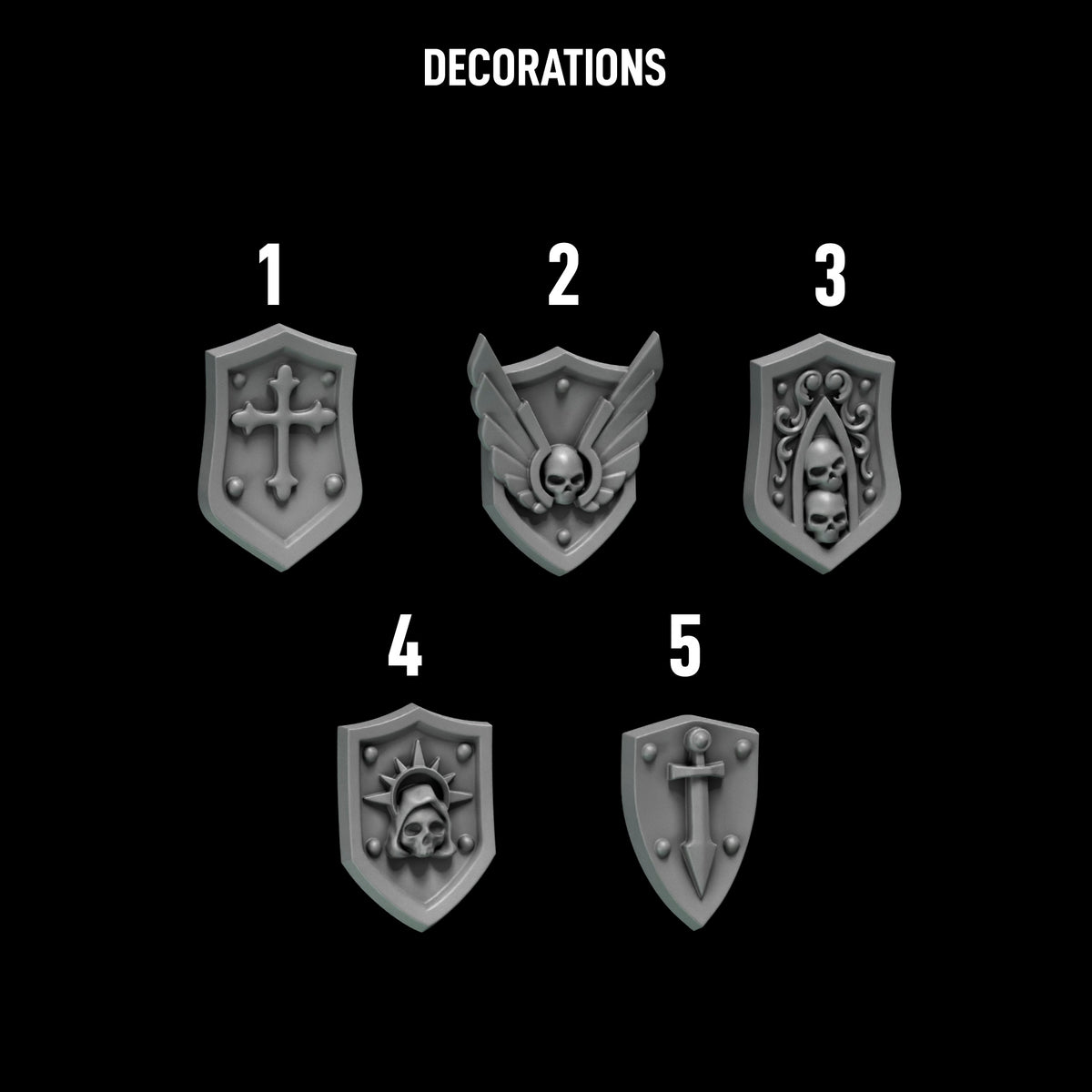 Eternal Pilgrims - Big Armour Decorations — numbered design options