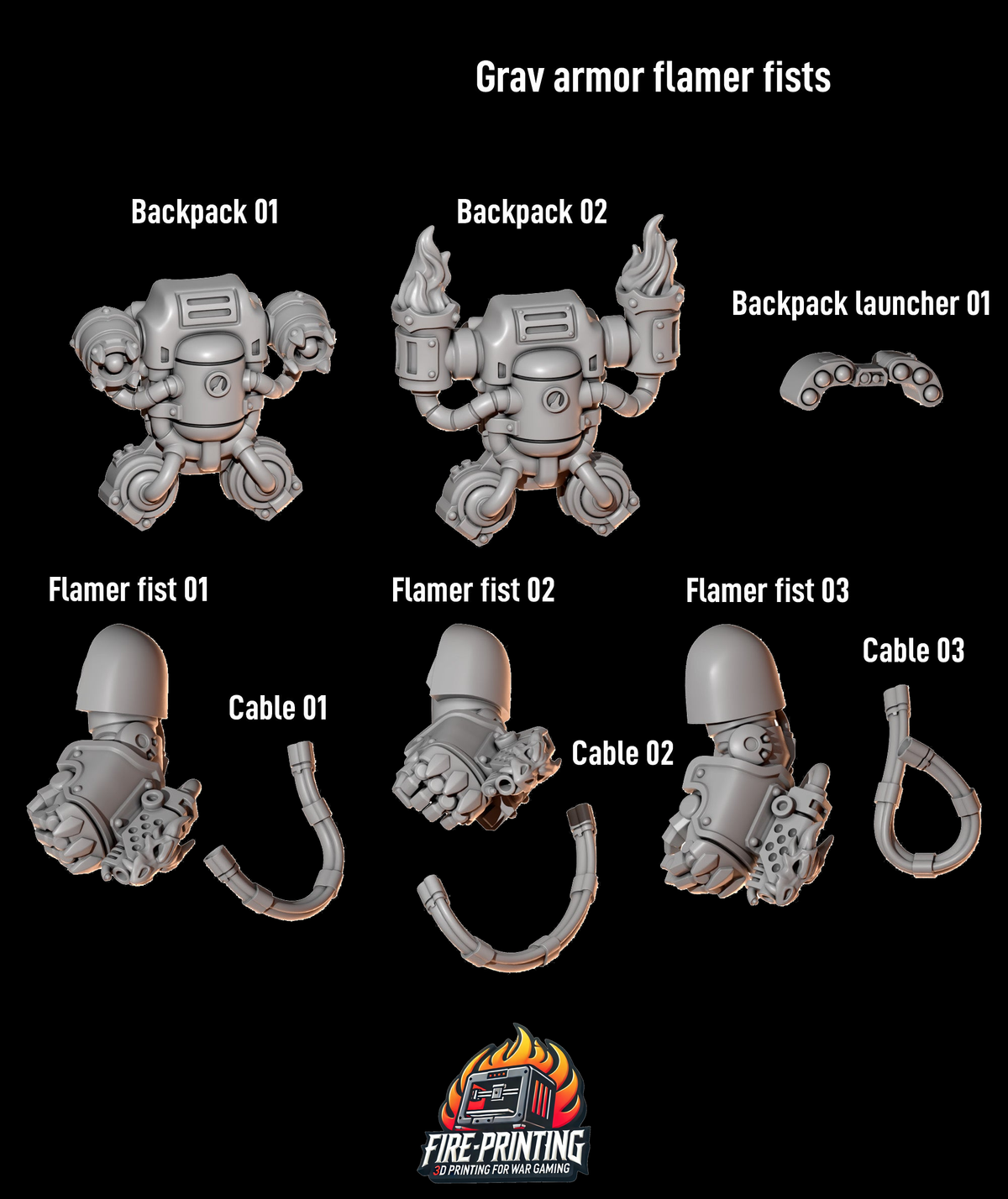 Anvil Wardens - Grav Armour Flamer Fist Set