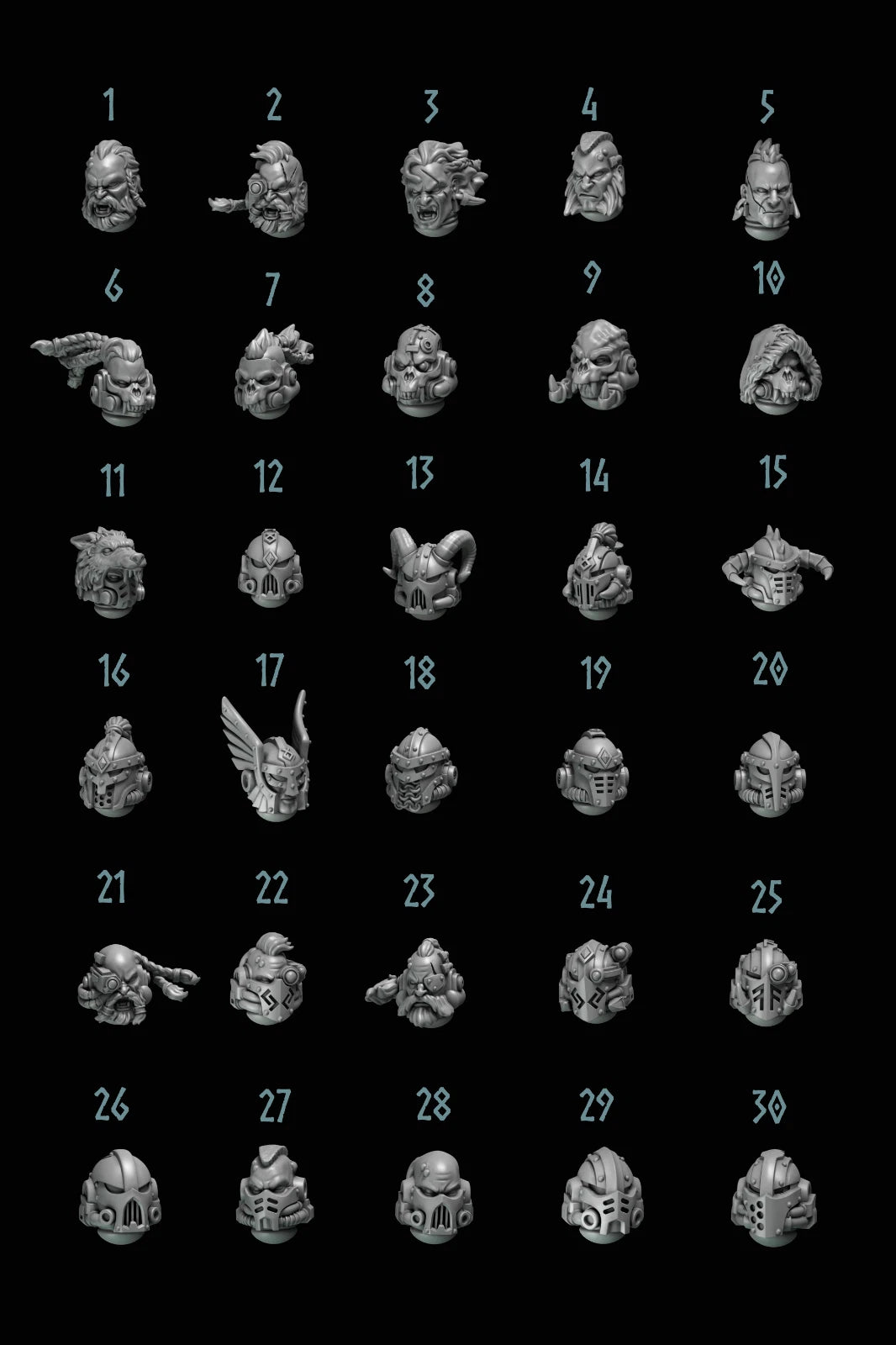 Primal Hounds - Marine Heads upgrade kit