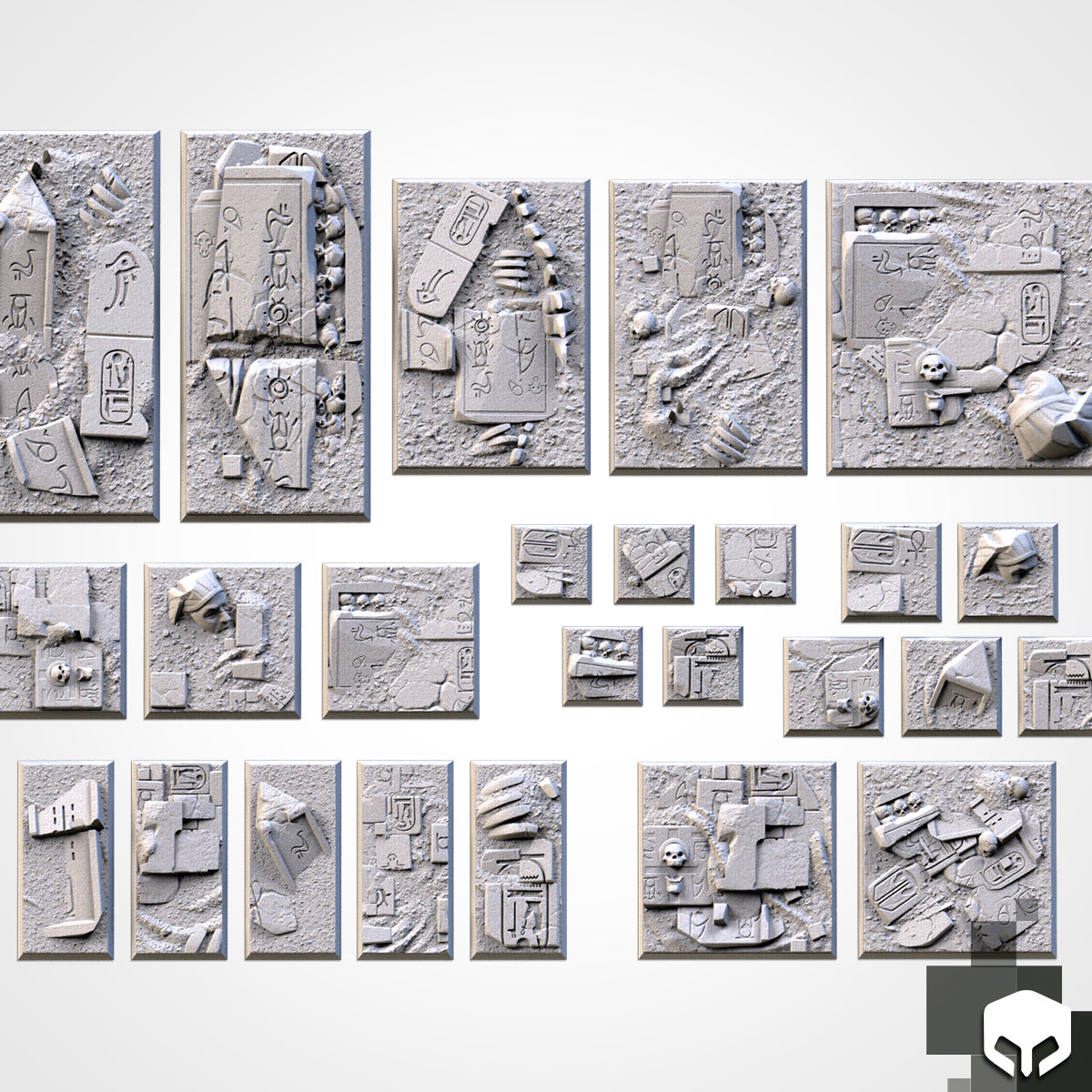 Egyptian Square Bases & Toppers - TXARLI Factory-Old World Kings of War Oathmark