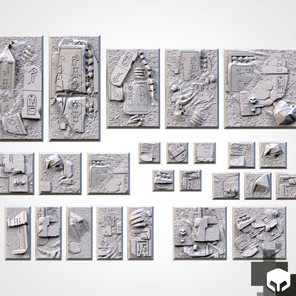 Egyptian Square Bases & Toppers - TXARLI Factory-Old World Kings of War Oathmark