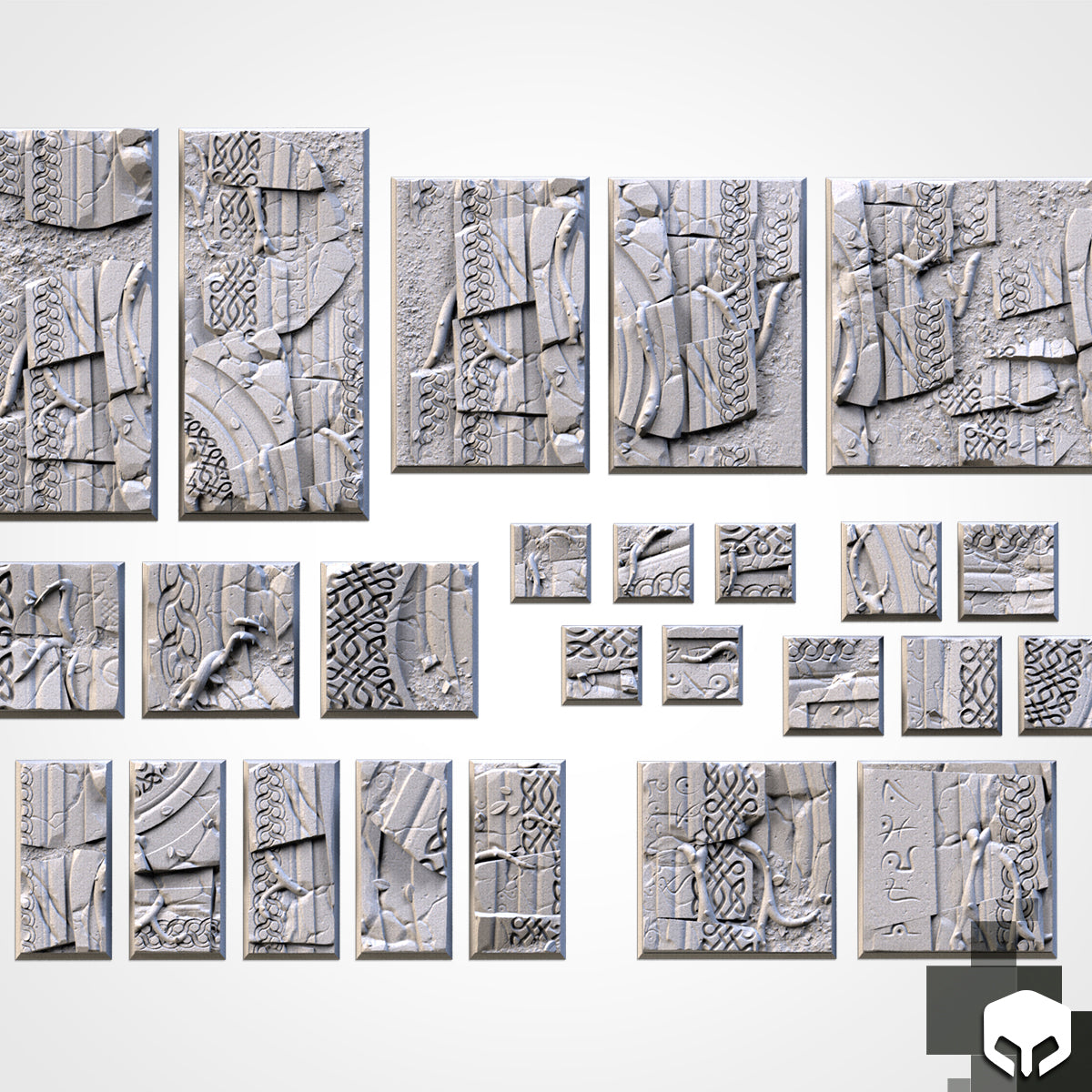 Ancestral Ruins Square Bases & Toppers - TXARLI Factory - Old World Kings of War