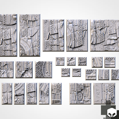Ancestral Ruins Square Bases & Toppers - TXARLI Factory - Old World Kings of War