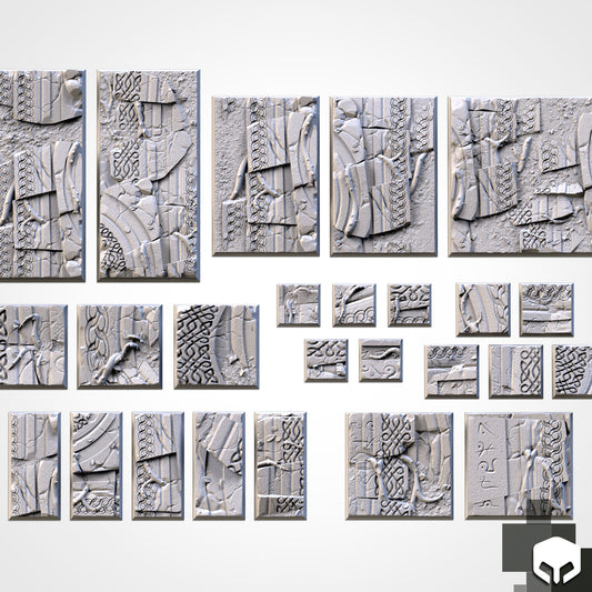 Ancestral Ruins Square Bases & Toppers - TXARLI Factory - Old World Kings of War