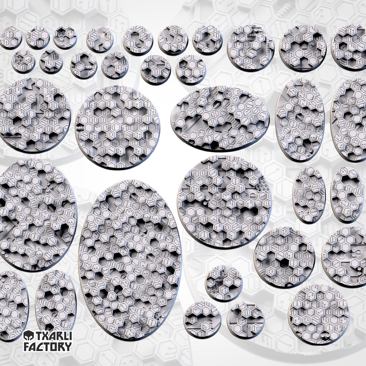 Cyberhex xenos necron Bases & Toppers - TXARLI Factory