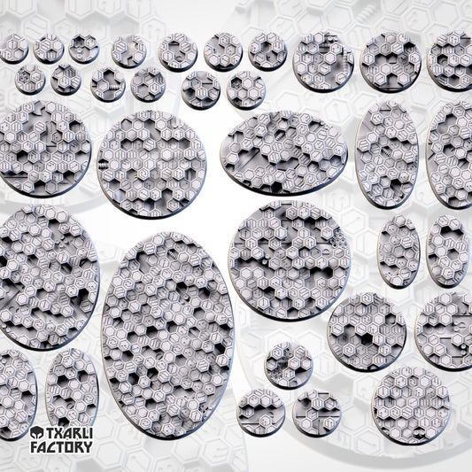 Cyberhex xenos necron Bases & Toppers - TXARLI Factory