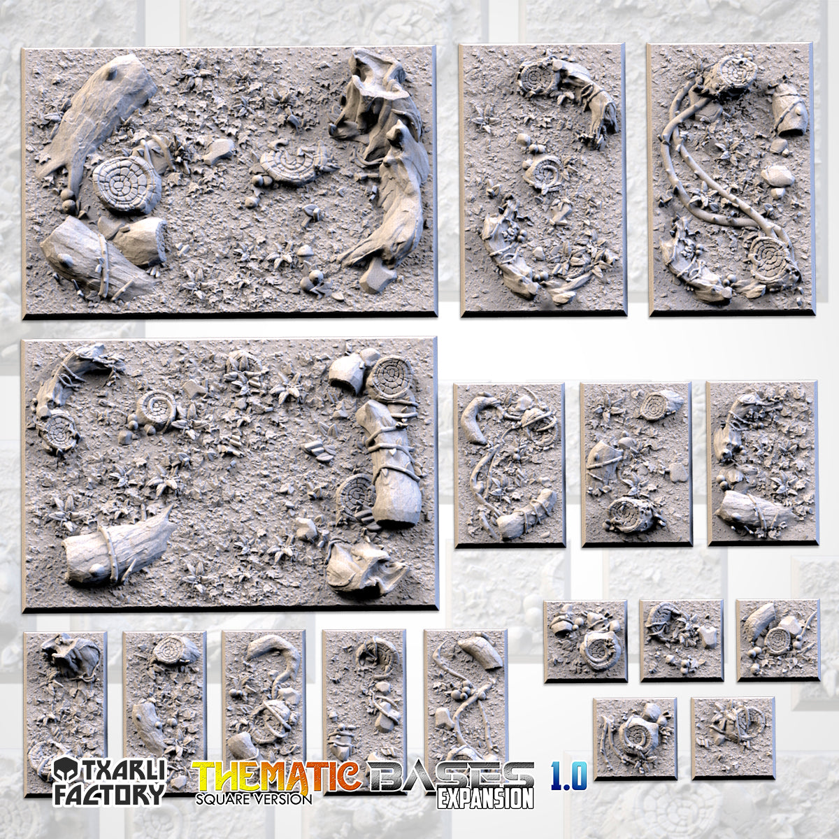 Forest Square Bases & Toppers - TXARLI Factory - Old World Kings of War Oathmark