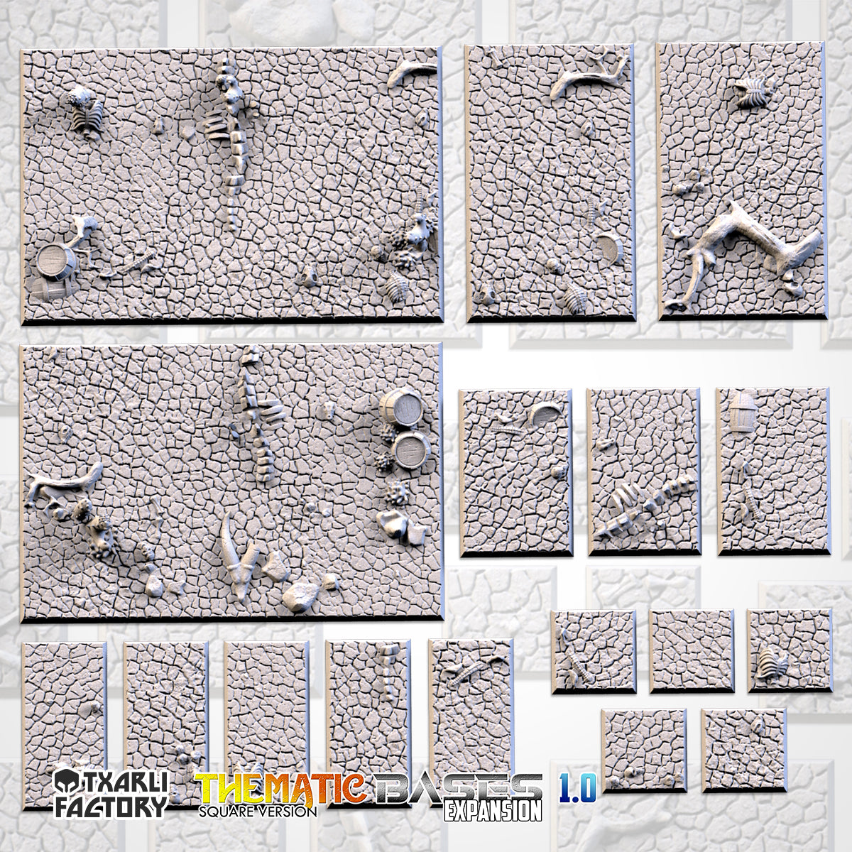 Desert Square Bases & Toppers - TXARLI Factory - Old World Kings of War Oathmark