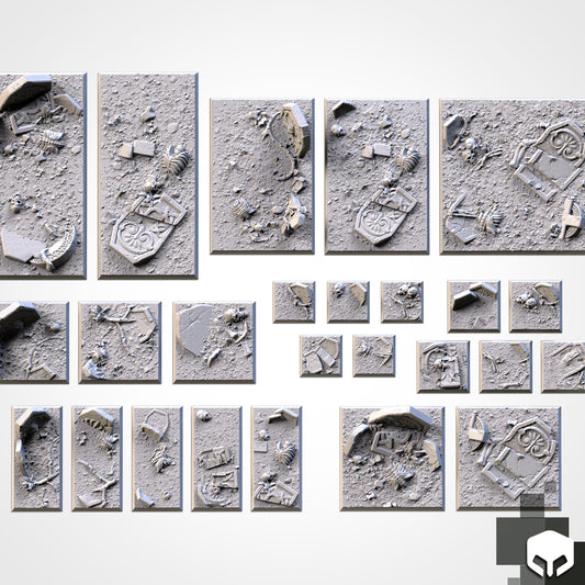 Graveyard Square Bases & Toppers - TXARLI Factory - Old World Kings of War