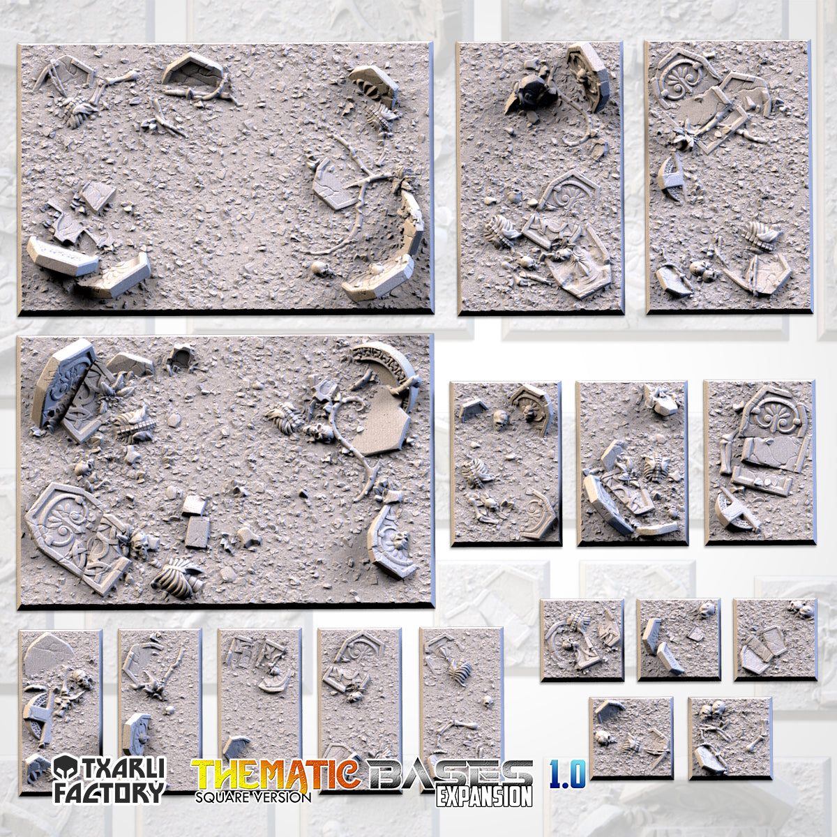 Graveyard Square Bases & Toppers - TXARLI Factory - Old World Kings of War