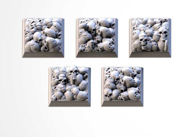 Skulls Square Bases & Toppers - TXARLI Factory - Old World Kings of War Oathmark