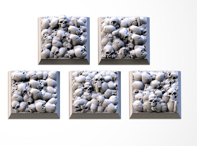 Skulls Square Bases & Toppers - TXARLI Factory - Old World Kings of War Oathmark