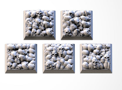 Skulls Square Bases & Toppers - TXARLI Factory - Old World Kings of War Oathmark