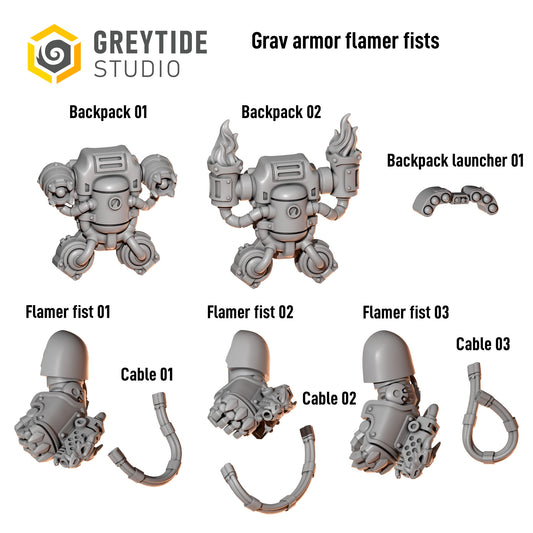 Anvil Wardens - Grav Armour Flamer Fist Set