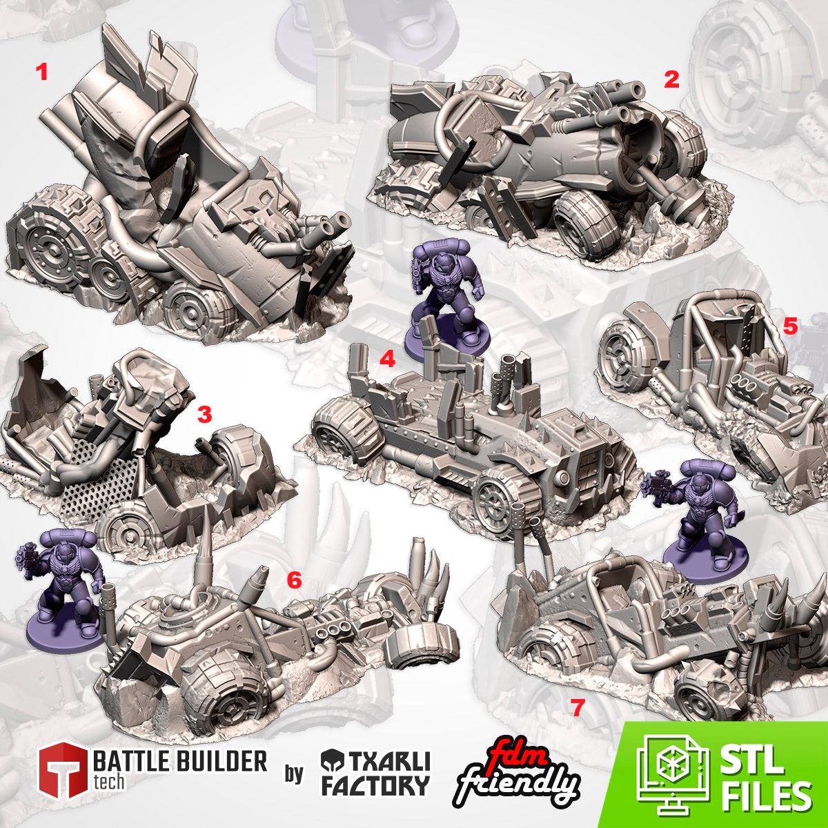 Destroyed Orc Buggies Terrain