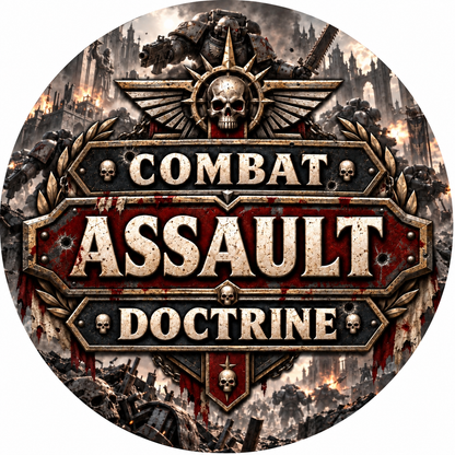 Combat assault doctrine token on white background