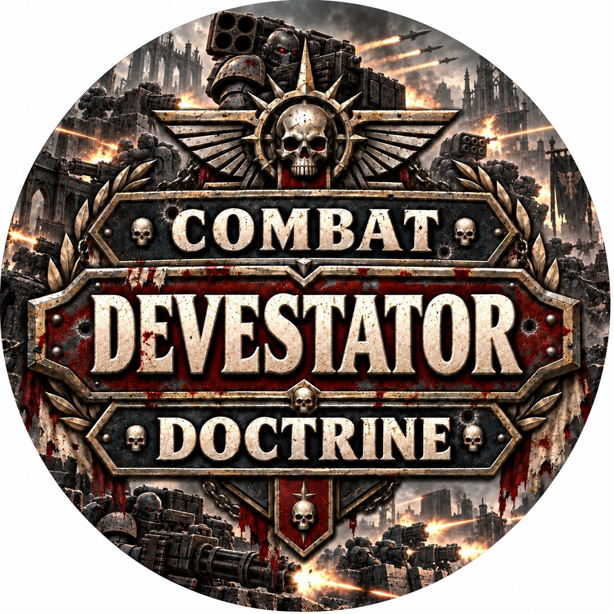 Combat devastator doctrine token on white background