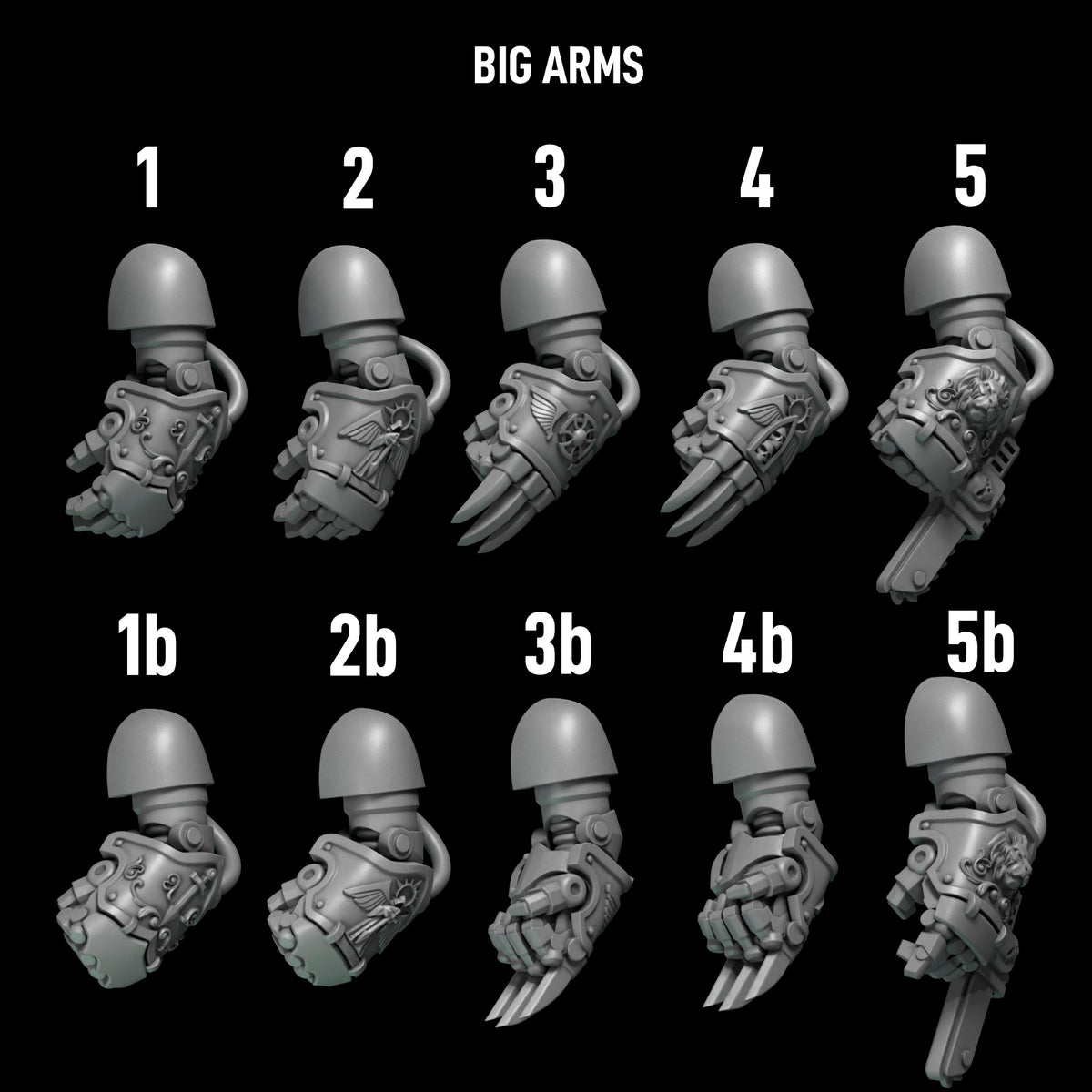 Eternal Pilgrims - Big Armour Big Arms — numbered design options