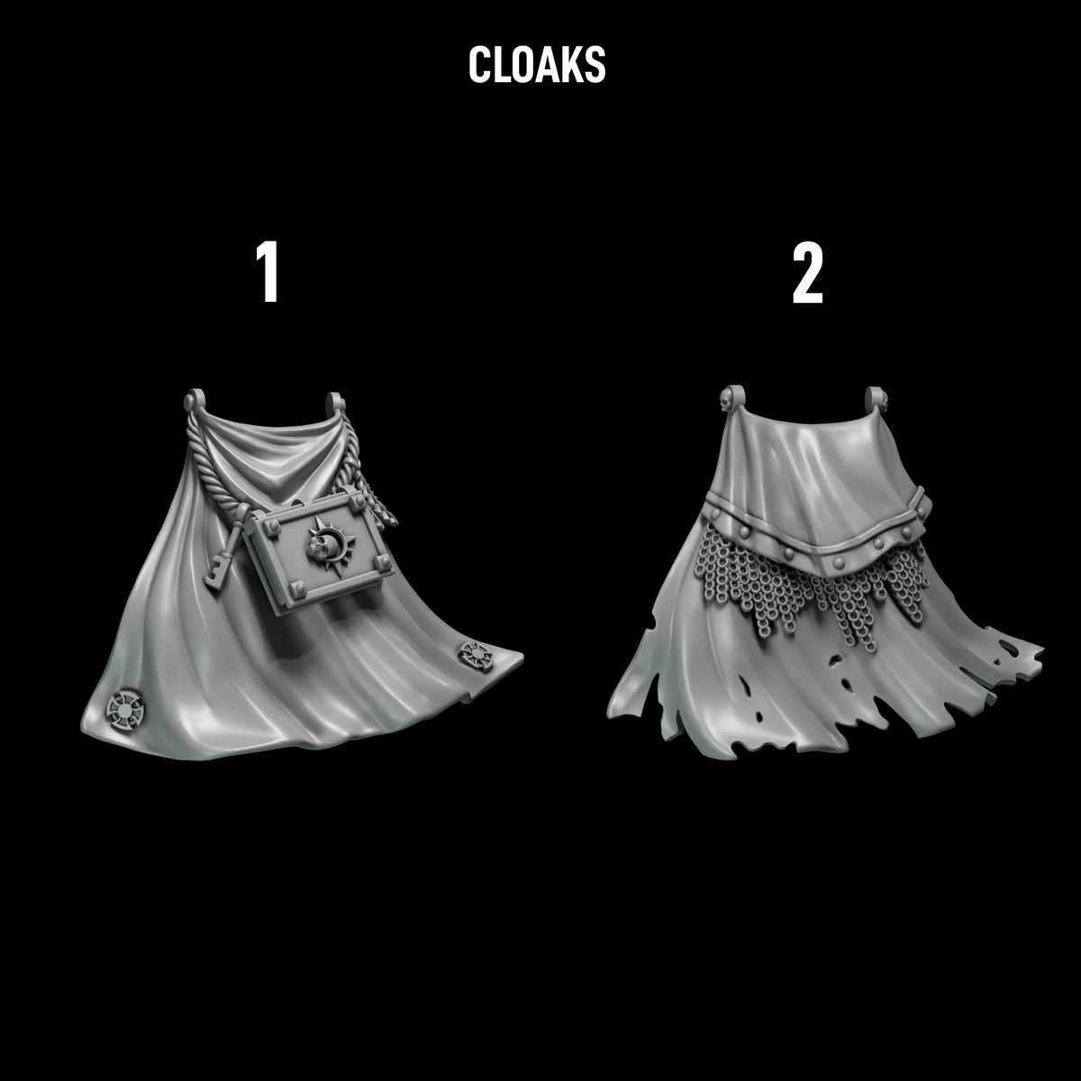 Eternal Pilgrims - Big Armour Cloaks — numbered design options