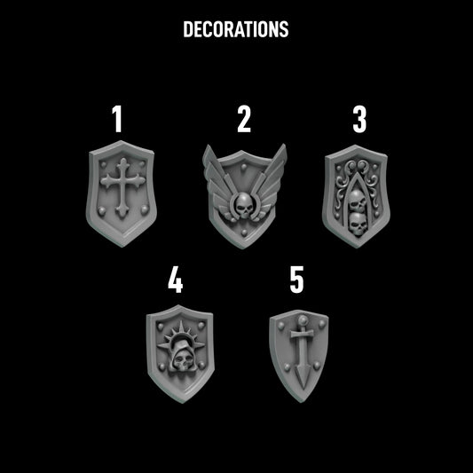 Eternal Pilgrims - Big Armour Decorations — numbered design options