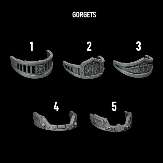 Eternal Pilgrims - Big Armour Gorgets — numbered design options