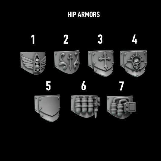 Eternal Pilgrims - Big Armour Hip Armour — numbered design options