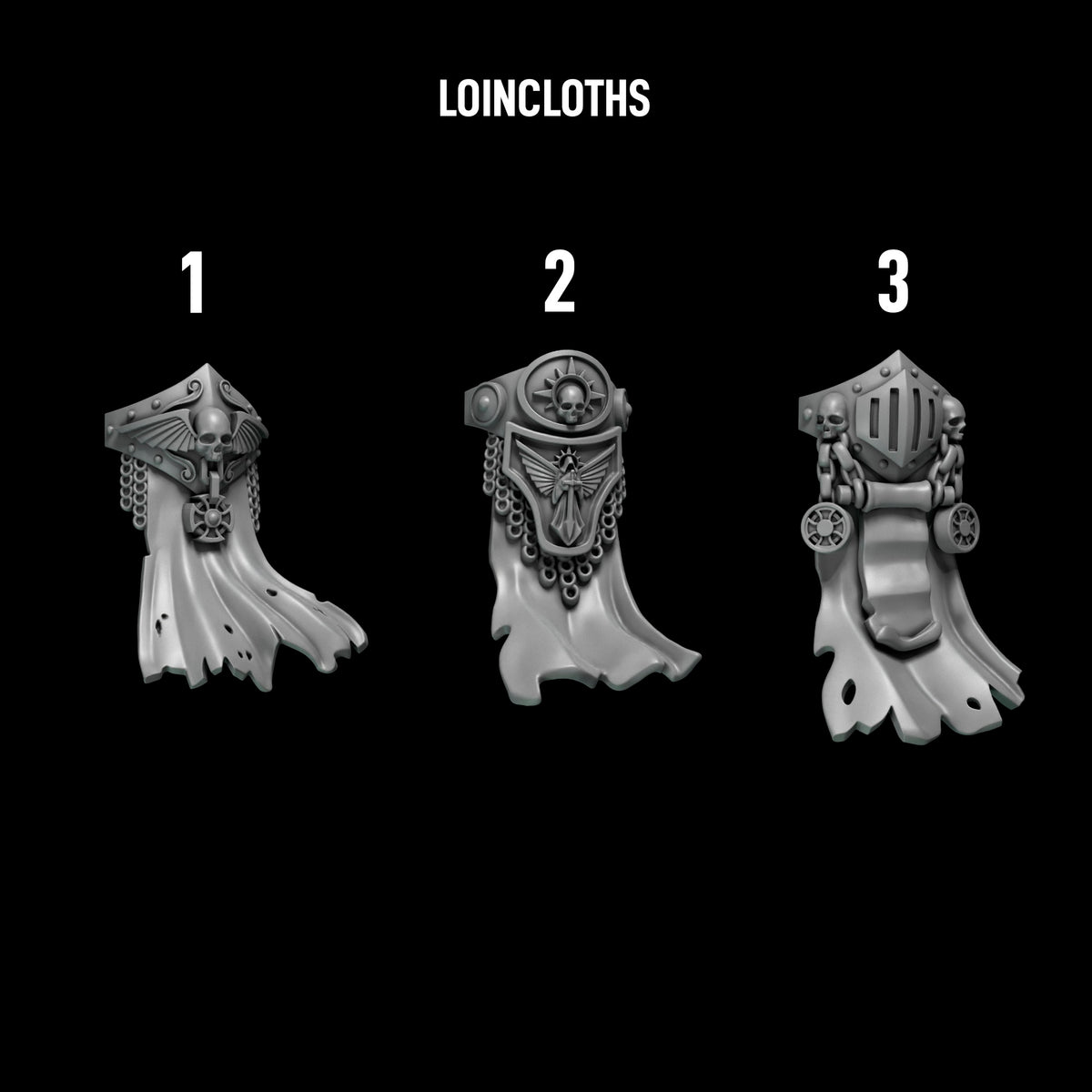Eternal Pilgrims - Big Armour Loincloths — numbered design options