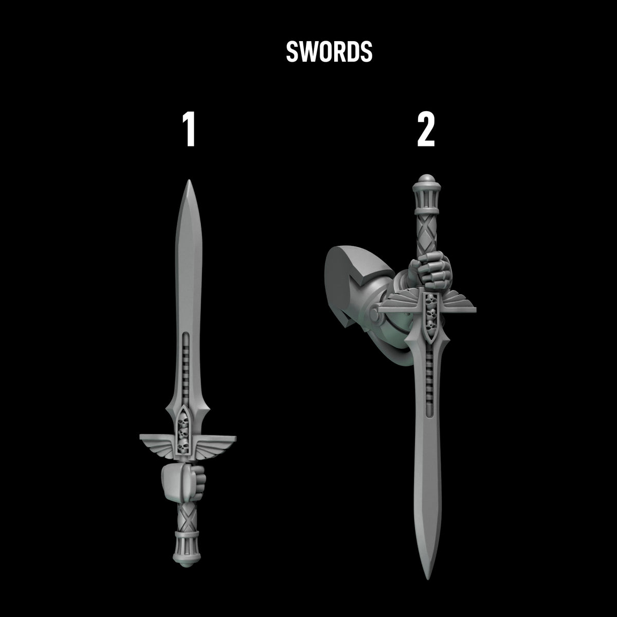 Eternal Pilgrims - Big Armour Swords — numbered design options