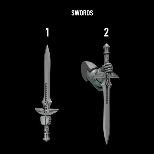 Eternal Pilgrims - Big Armour Swords — numbered design options